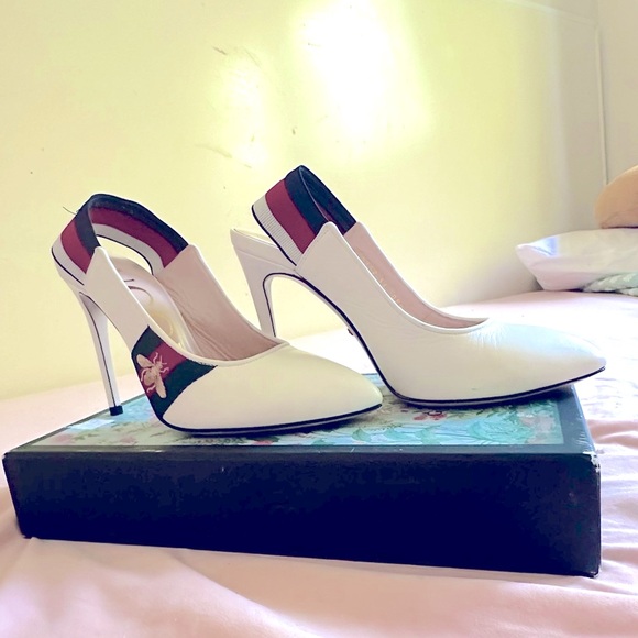 Gucci white slingback leather pumps. Worn once (indoors!) - Picture 5 of 13